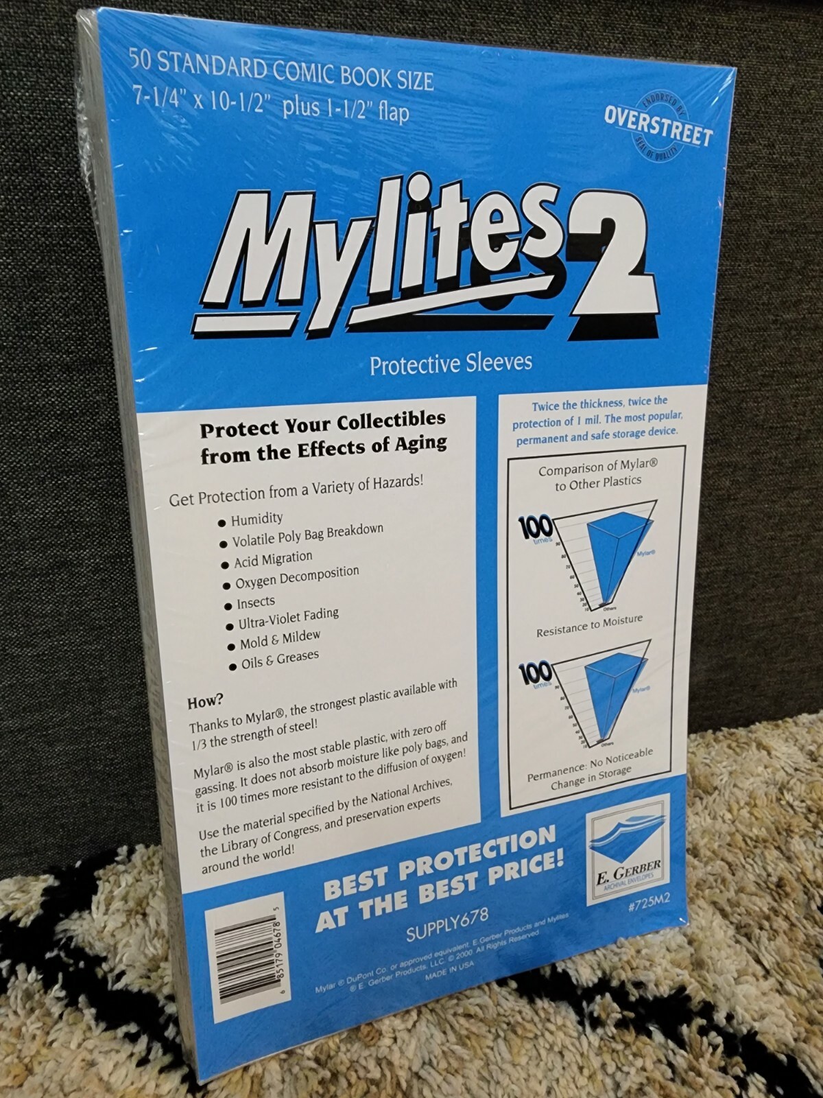 725M2 E Gerber Mylites 2 (Qty 50) - Mylar Comic Bags STANDARD Size (7¼"x10½") 725M2 E Gerber Mylites 2 (Qty 50) - Mylar Comic Bags STANDARD Size (7¼"x10½")