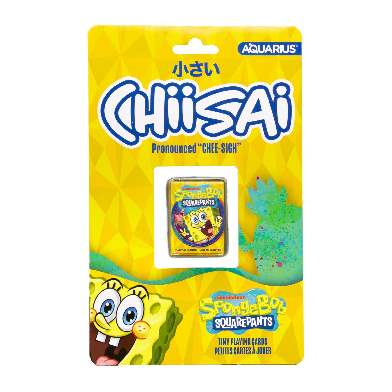 Aquarius Spongebob Chiisai Micro Playing Card Deck 1.8x1.3 in Licensed