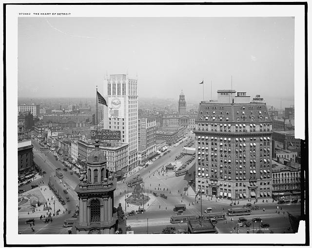 Photo:Heart of Detroit Downtown Street Scene Blackstone Building 1910s Photo:Heart of Detroit Downtown Street Scene Blackstone Building 1910s