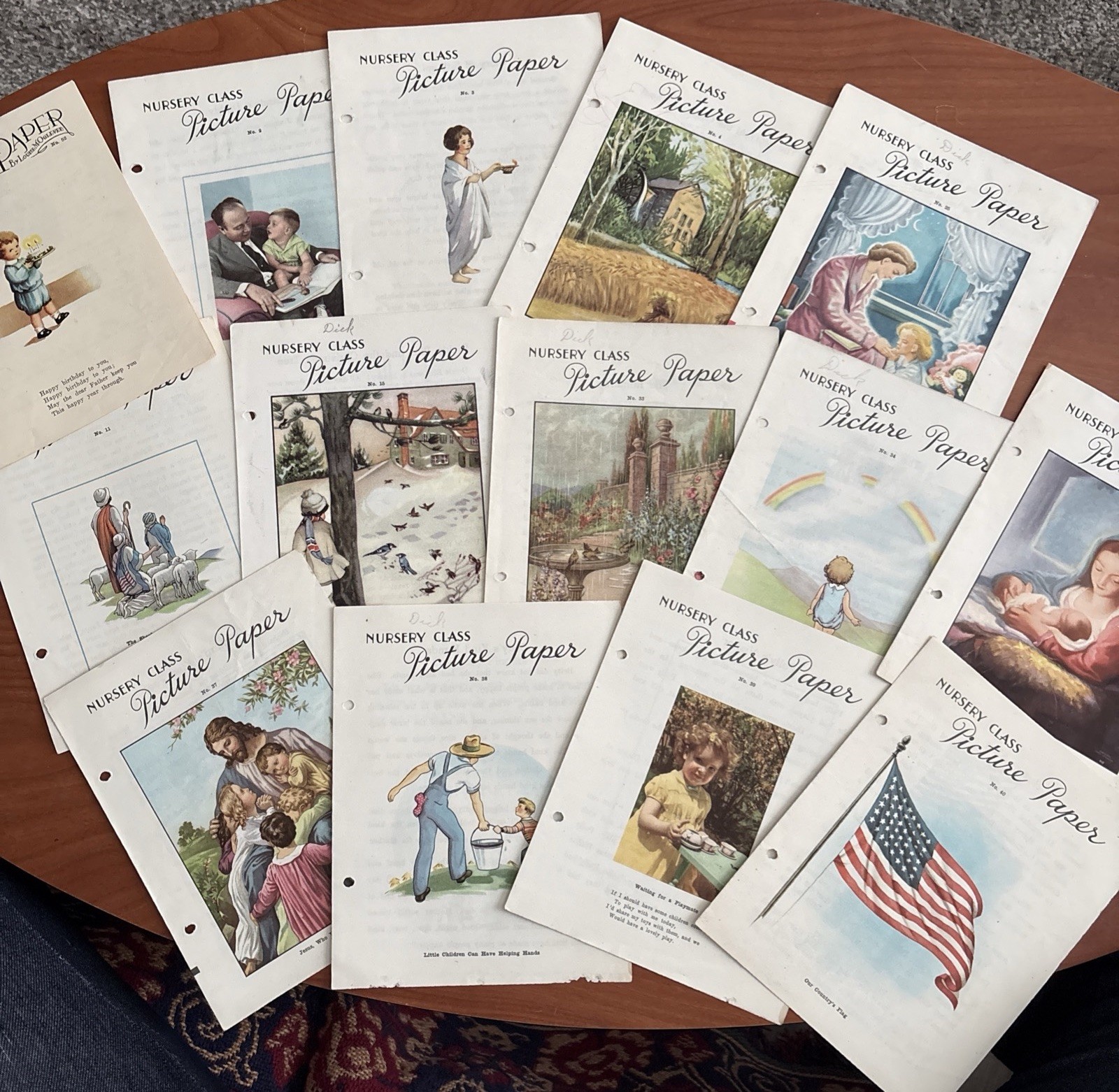 14 Nursery Class Picture Papers-Vintage 14 Nursery Class Picture Papers-Vintage