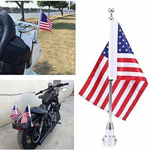 2x Universal Motorcycle American USA Flag pole Luggage Rack Mount Fit For Harley 2x Universal Motorcycle American USA Flag pole Luggage Rack Mount Fit For Harley
