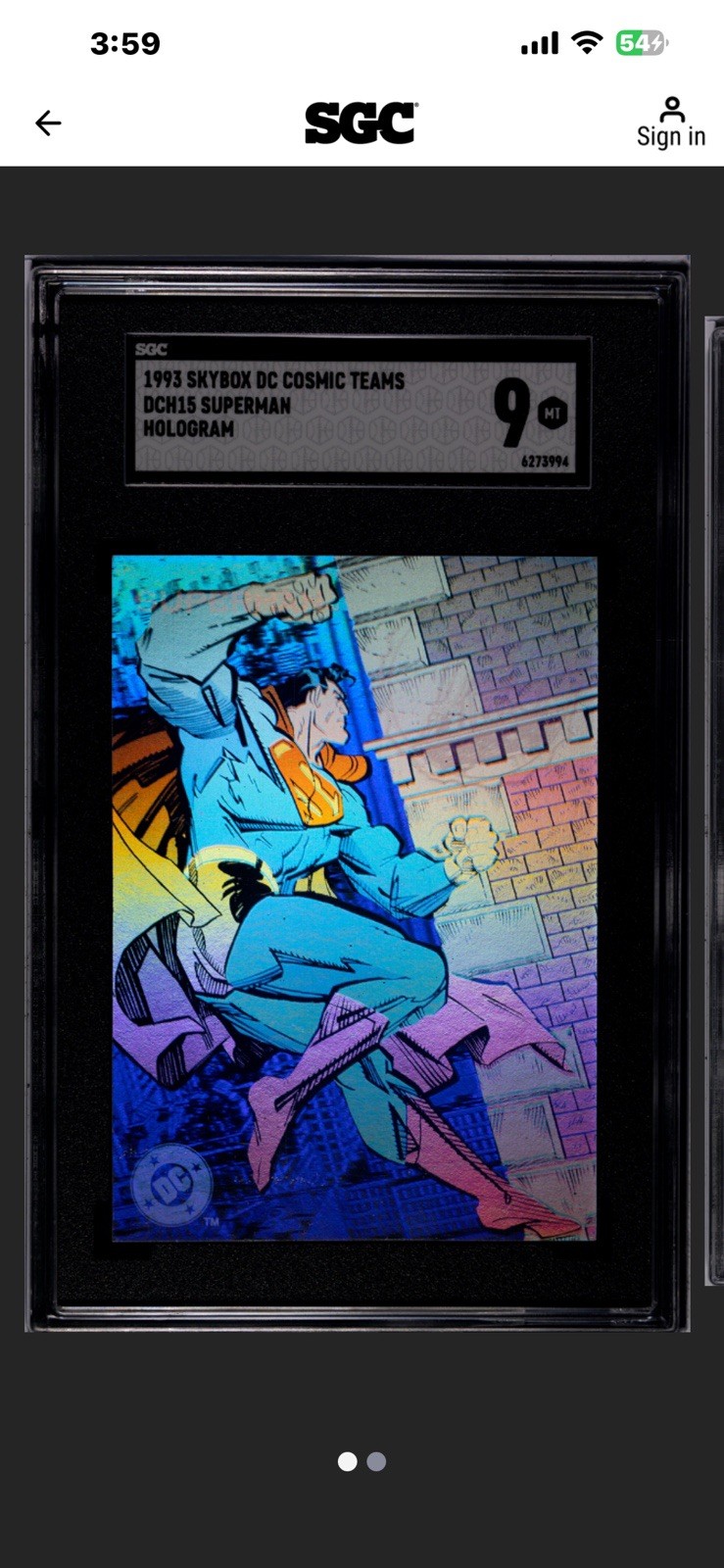 1995 Skybox DC Cosmic Teams DCH15 Superman Hologram Graded 🔥SGC 9🔥 POP 3🔥 1995 Skybox DC Cosmic Teams DCH15 Superman Hologram Graded 🔥SGC 9🔥 POP 3🔥
