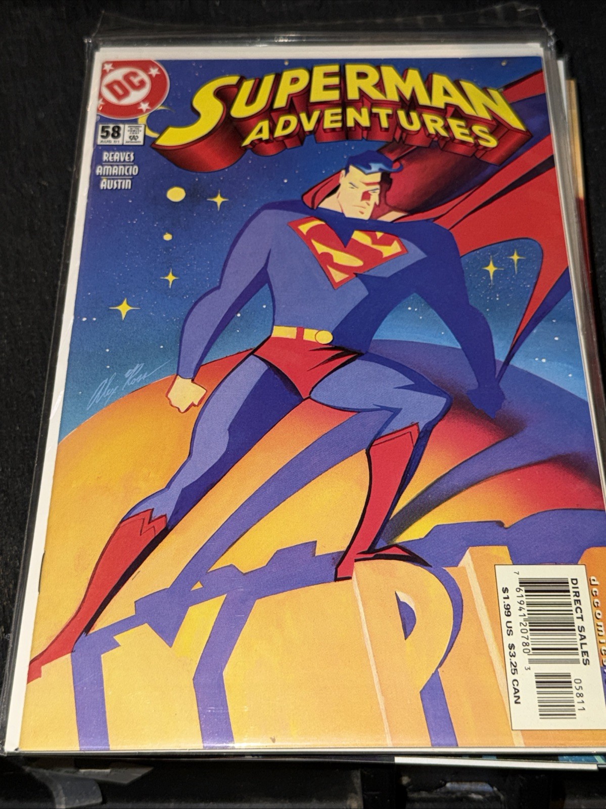 Superman Adventures #58 DC Comics 2001 Alex Ross Cover Low Print Run Superman Adventures #58 DC Comics 2001 Alex Ross Cover Low Print Run