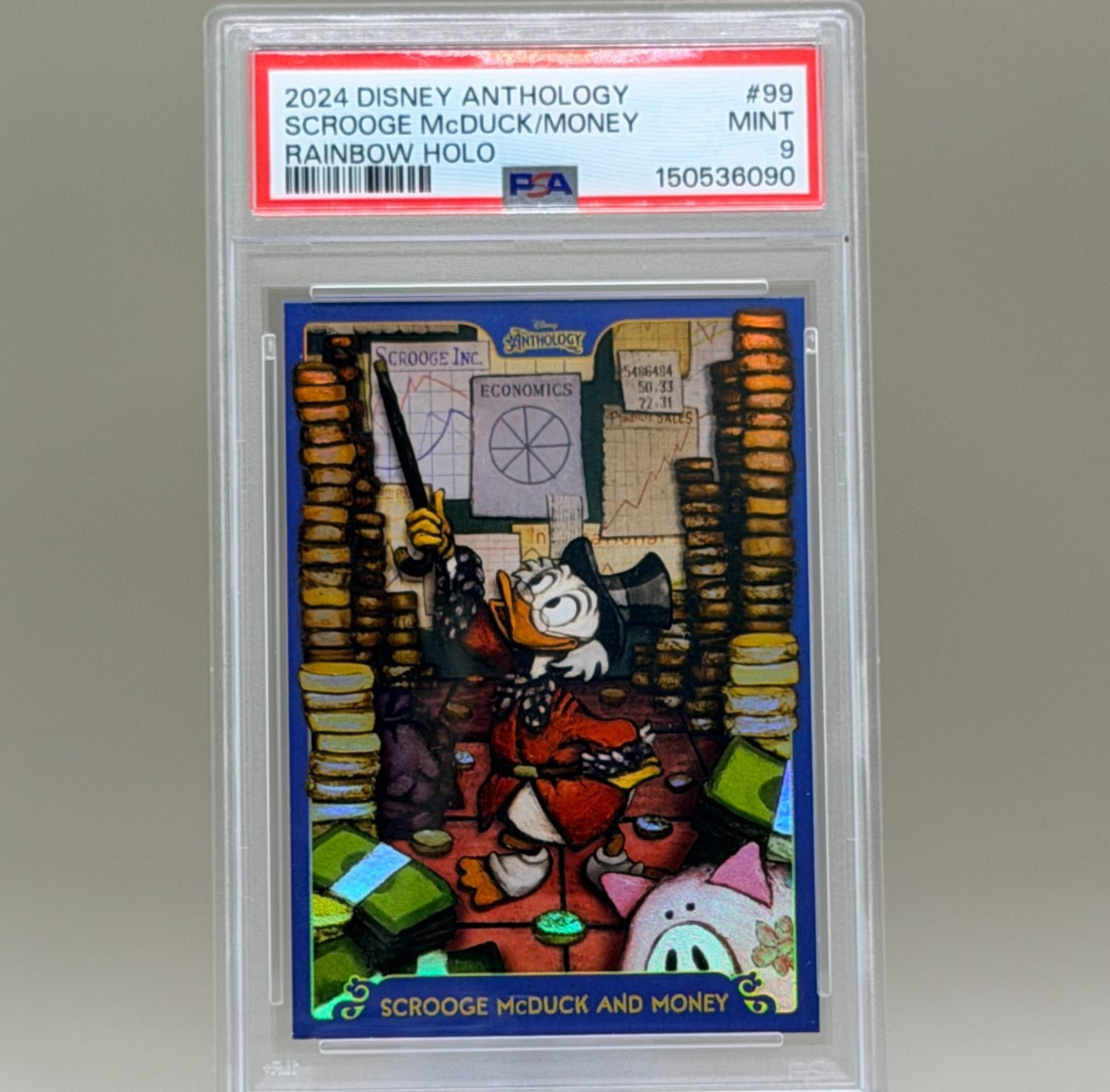 2024 Panini Disney Anthology - Scrooge McDuck & Money Rainbow Holo PSA 9 MINT 2024 Panini Disney Anthology - Scrooge McDuck & Money Rainbow Holo PSA 9 MINT