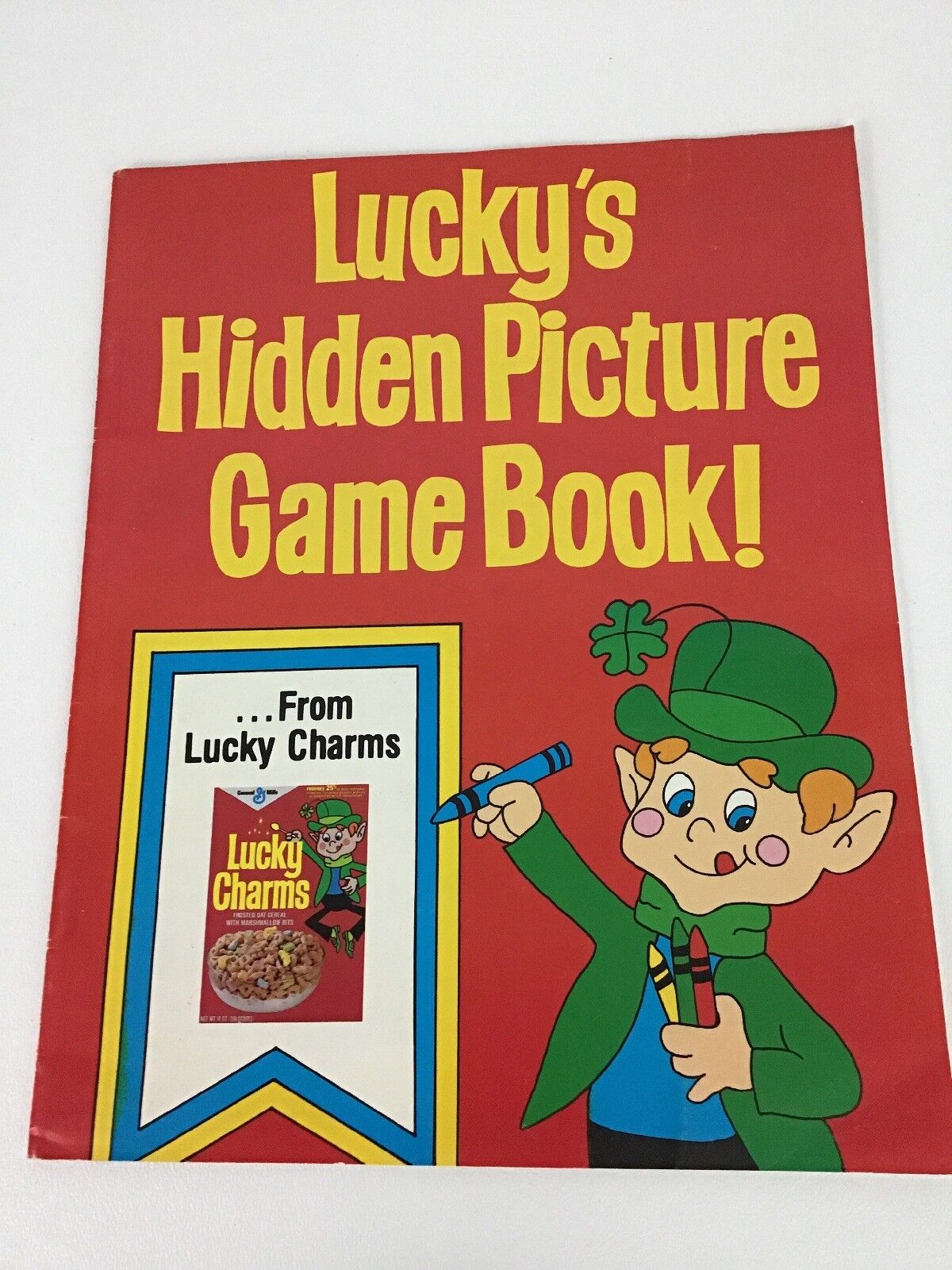 Vintage Lucky Charms Cereal Hidden Picture Game Book Coloring Promo New Toy 