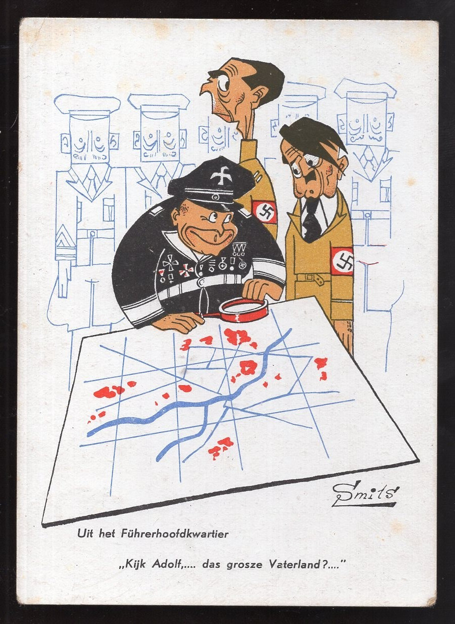NETHERLANDS 1930s Anti-Nazi Propaganda Ridicule Postcard, Artist Signed Smits NETHERLANDS 1930s Anti-Nazi Propaganda Ridicule Postcard, Artist Signed Smits