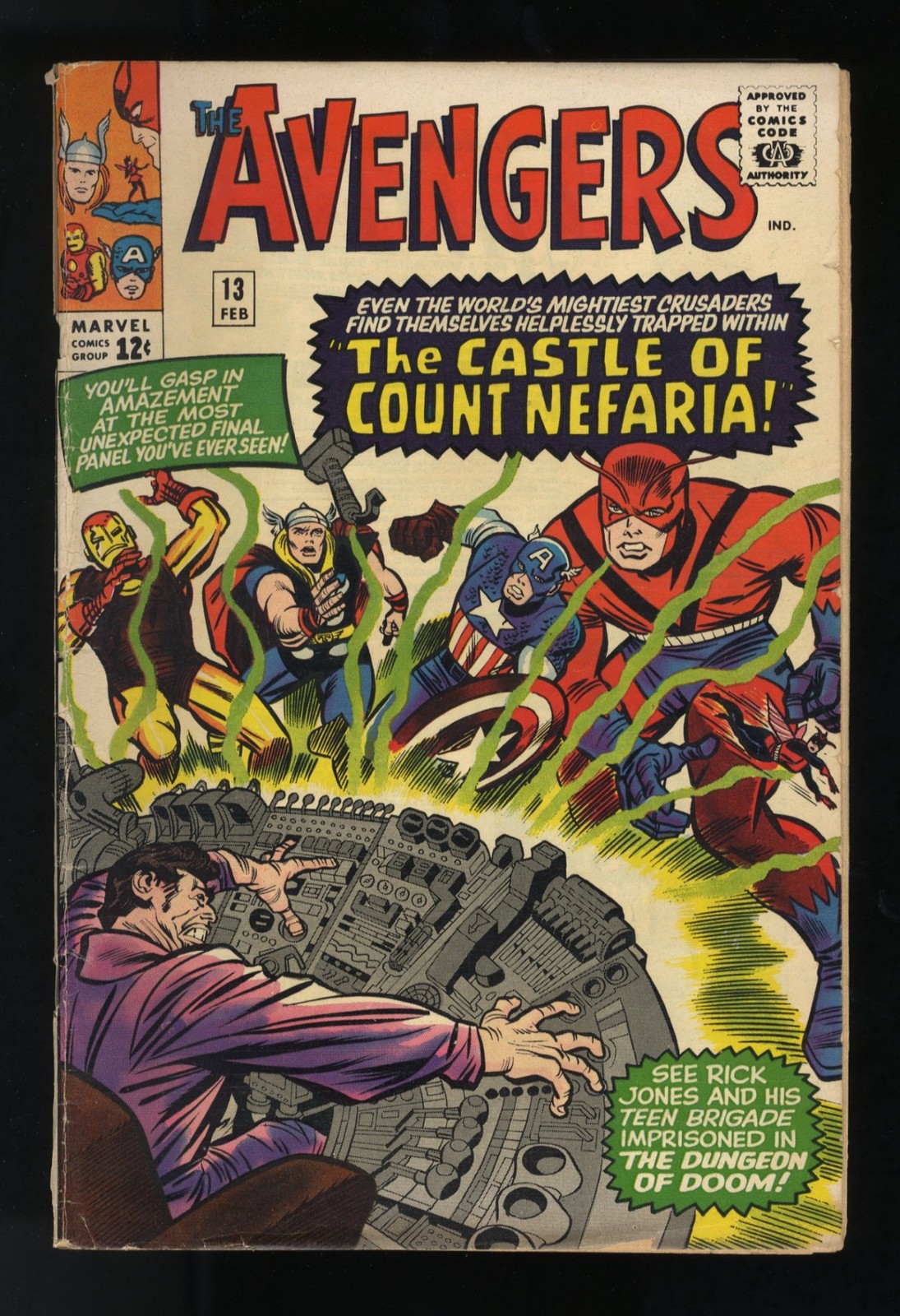 Avengers #13 GD/VG 3.0 1st Appearance Count Nefaria Jack Kirby Marvel 1965 Avengers #13 GD/VG 3.0 1st Appearance Count Nefaria Jack Kirby Marvel 1965