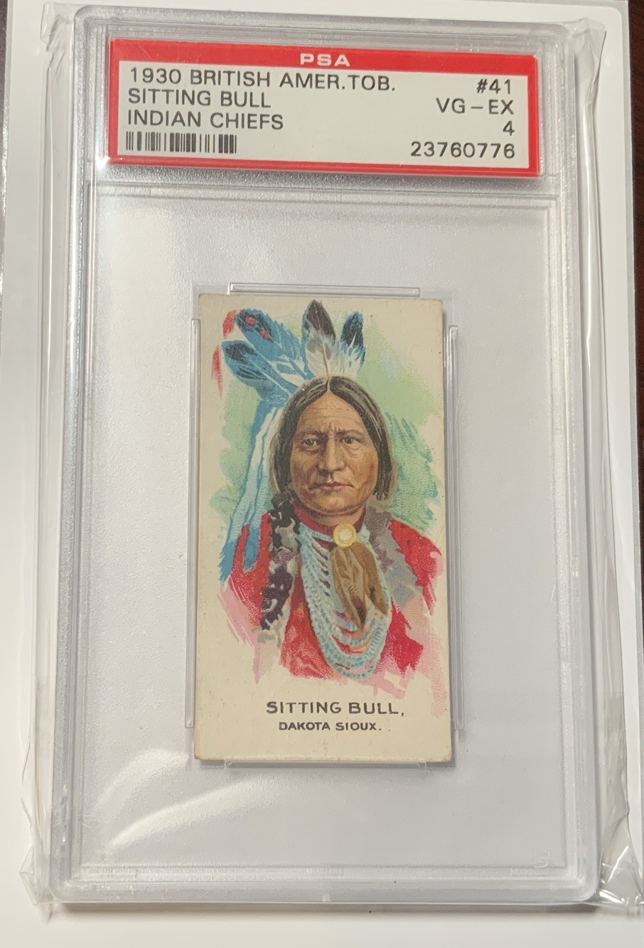 1930 BAT Indian Chiefs Tobacco Sitting Bull #41 PSA 4 1930 BAT Indian Chiefs Tobacco Sitting Bull #41 PSA 4