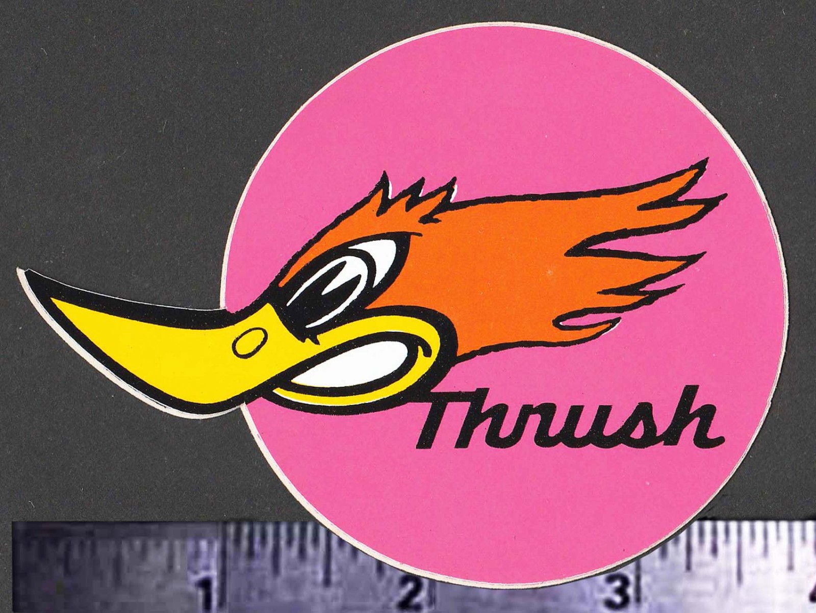 THRUSHGlasspack Mufflers - Original Vintage 1970's Racing Decal/Sticker - 3.75"