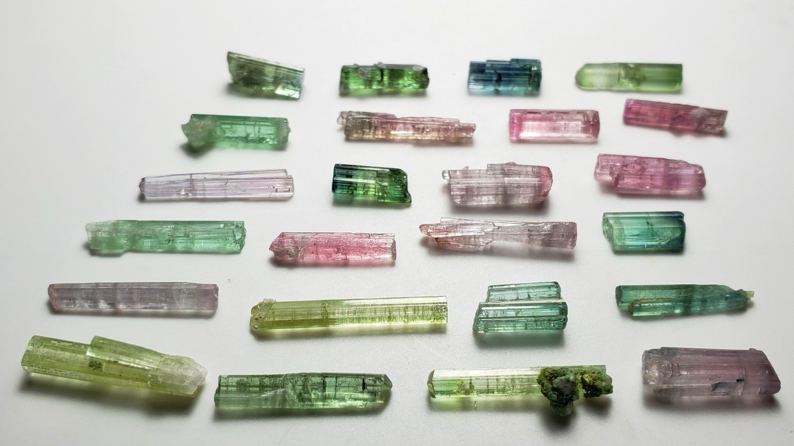 Multiple colours tourmaline crystals From Afghanistan 43.9 carats