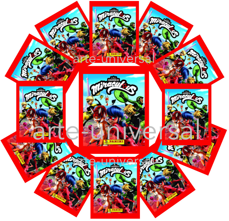 50 PACKS 250 assorted Stickers Panini 2019 MIRACULOUS 3 Ladybug Cat Noir HEROEZ