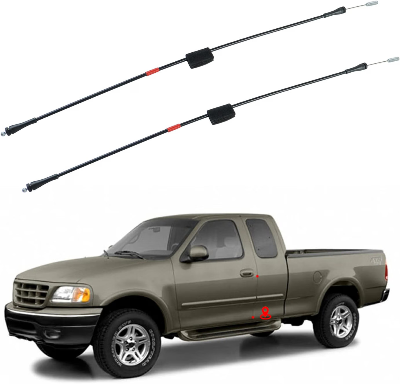 Rear Door Lower Latch Cables compatible for Ford F150 1997-2003 Heritage F150... Rear Door Lower Latch Cables compatible for Ford F150 1997-2003 Heritage F150...