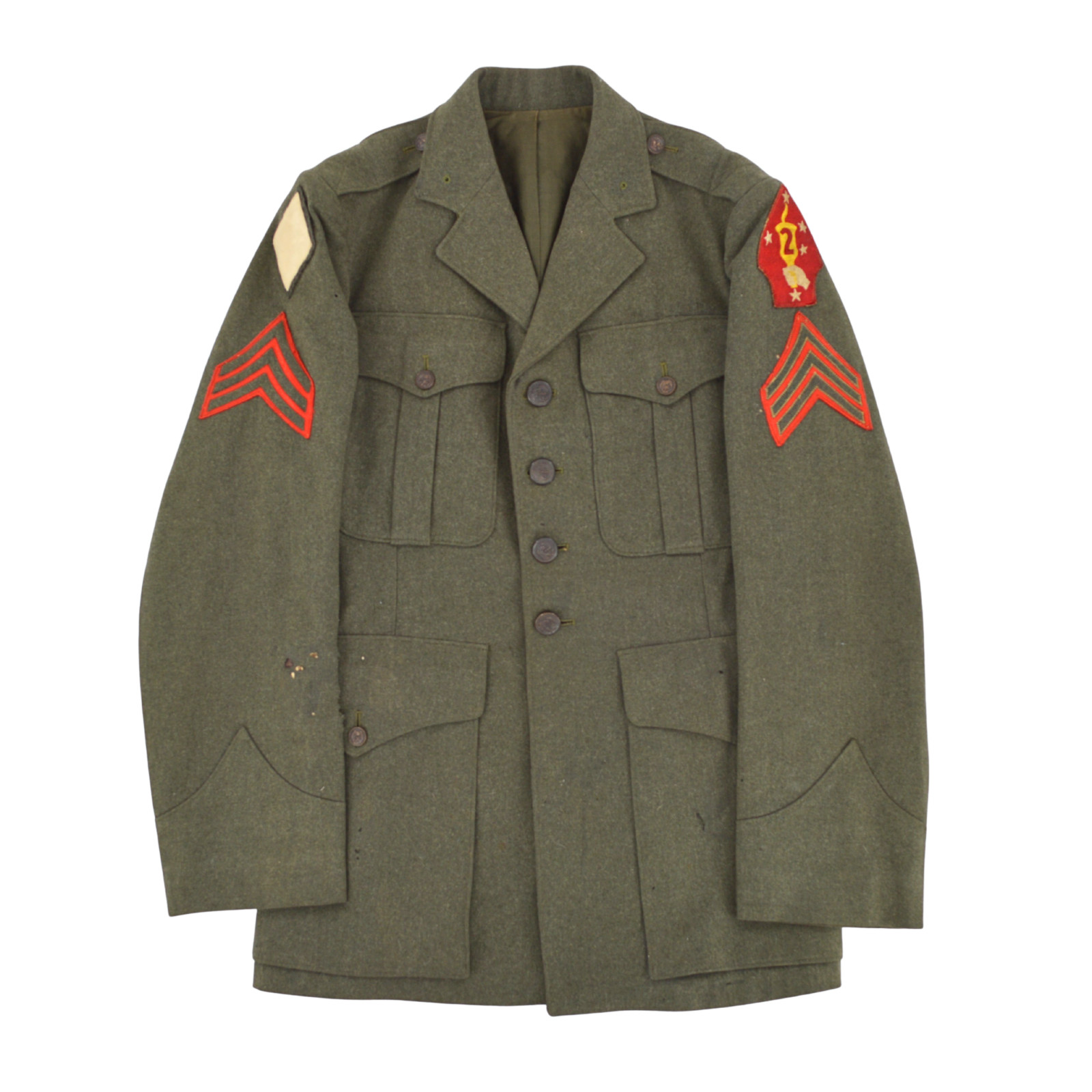 WWII 1941-1942 Dated USMC Marine Corps 2nd Marine Division Wool Uniform Jacket WWII 1941-1942 Dated USMC Marine Corps 2nd Marine Division Wool Uniform Jacket