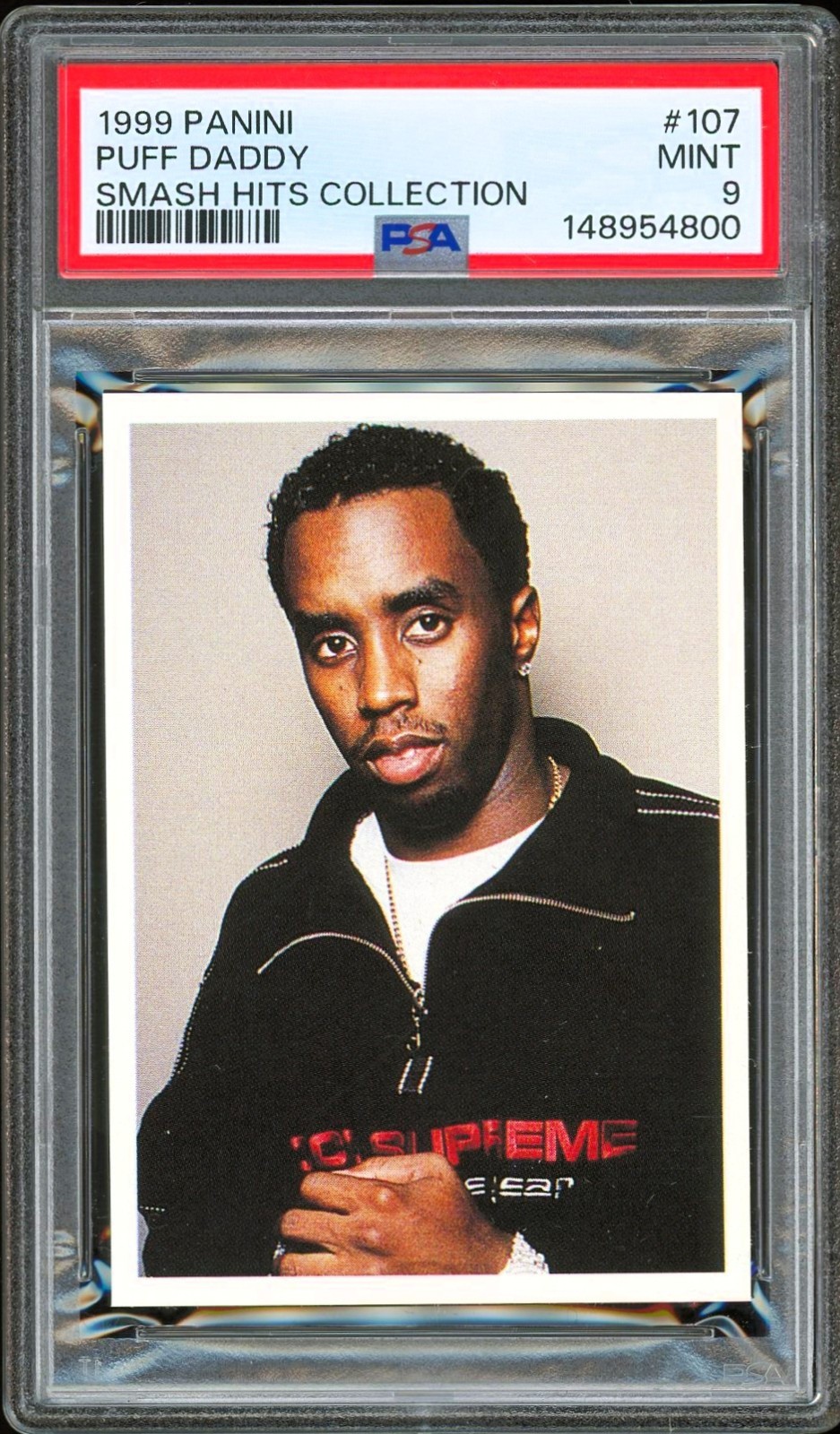 1999 Panini Smash Hits Sticker #107 ~ Puff Daddy Diddy Rookie *POP14 ~ PSA 9 1999 Panini Smash Hits Sticker #107 ~ Puff Daddy Diddy Rookie *POP14 ~ PSA 9