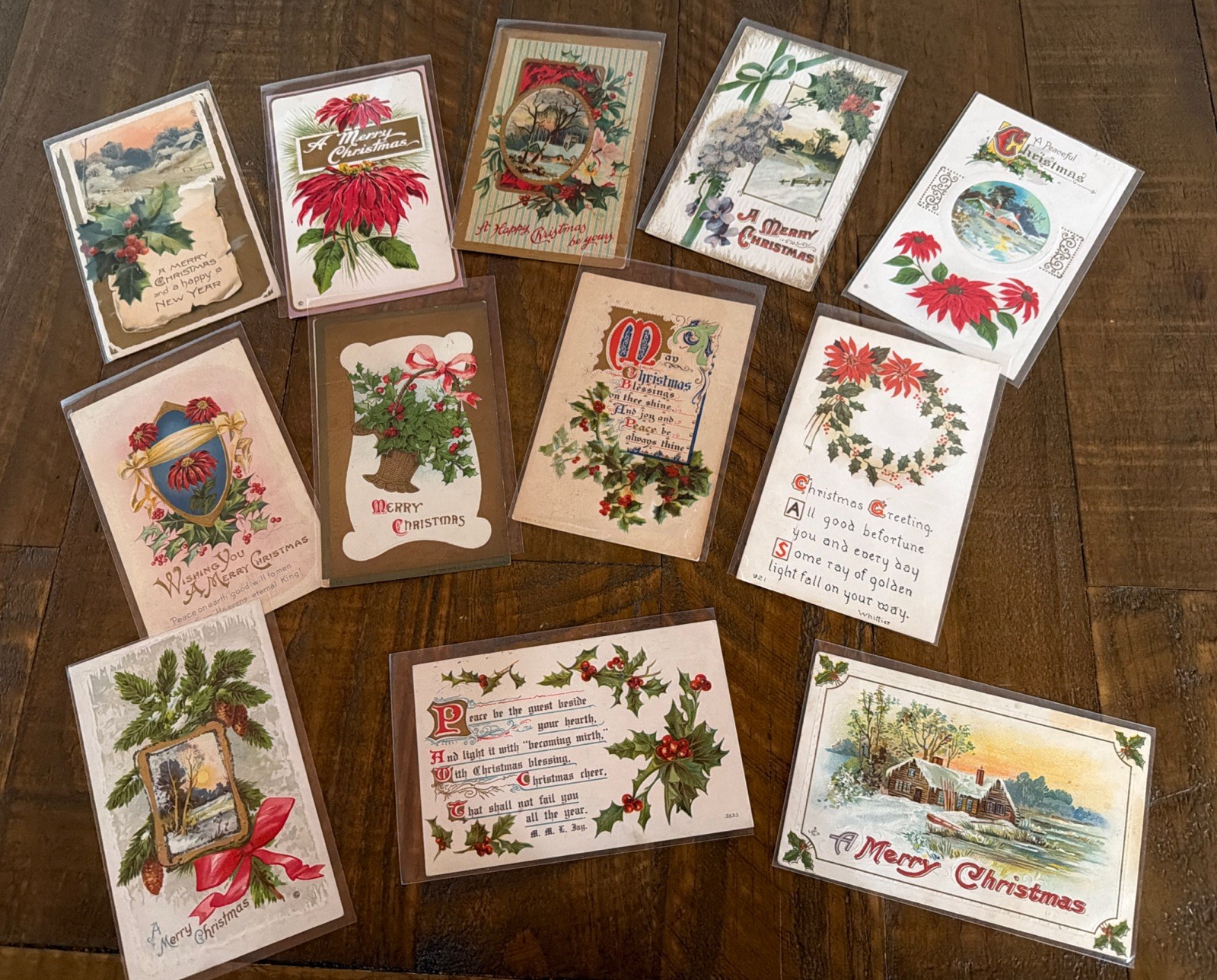 Antique Lot of 12 Vintage CHRISTMAS Postcards~Early 1900's~in sleeves~s606 Antique Lot of 12 Vintage CHRISTMAS Postcards~Early 1900's~in sleeves~s606
