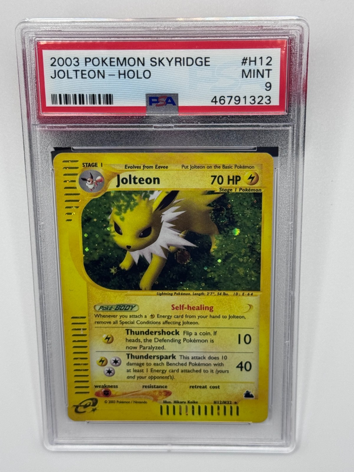 2003 Pokemon Skyridge Jolteon H12/H32 Holo Rare PSA 9 MINT Vintage e-Reader 2003 Pokemon Skyridge Jolteon H12/H32 Holo Rare PSA 9 MINT Vintage e-Reader