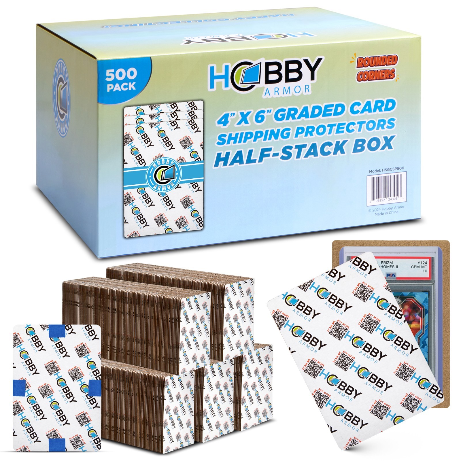 Hobby Armor Premium Cardboard Graded Card Shipping Protectors 4x6 - Multi-Color Hobby Armor Premium Cardboard Graded Card Shipping Protectors 4x6 - Multi-Color