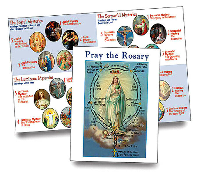 How to Pray the Rosary Illustrated Includes Luminous Mysteries Instructions NEW