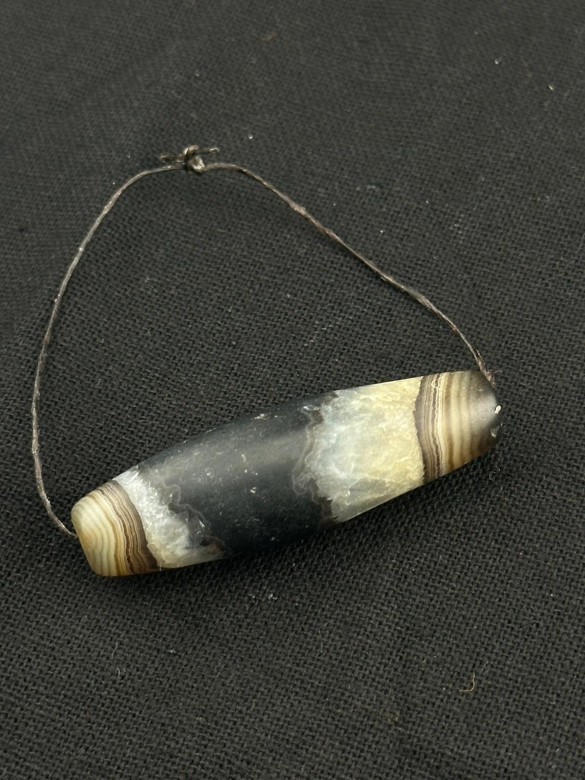 Antique Middle Eastern Gray yemeni Agate Bead Antique Middle Eastern Gray yemeni Agate Bead