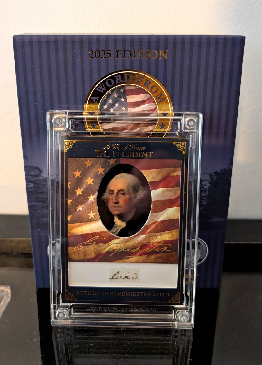 George Washington 2025 A Word From POTUS Handwritten Word Card "land" AWF-GW1 George Washington 2025 A Word From POTUS Handwritten Word Card "land" AWF-GW1