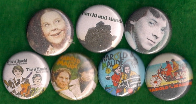 HAROLD AND MAUDE Set of 1" Pins Buttons Badges Cult Film Movie Posters 70s