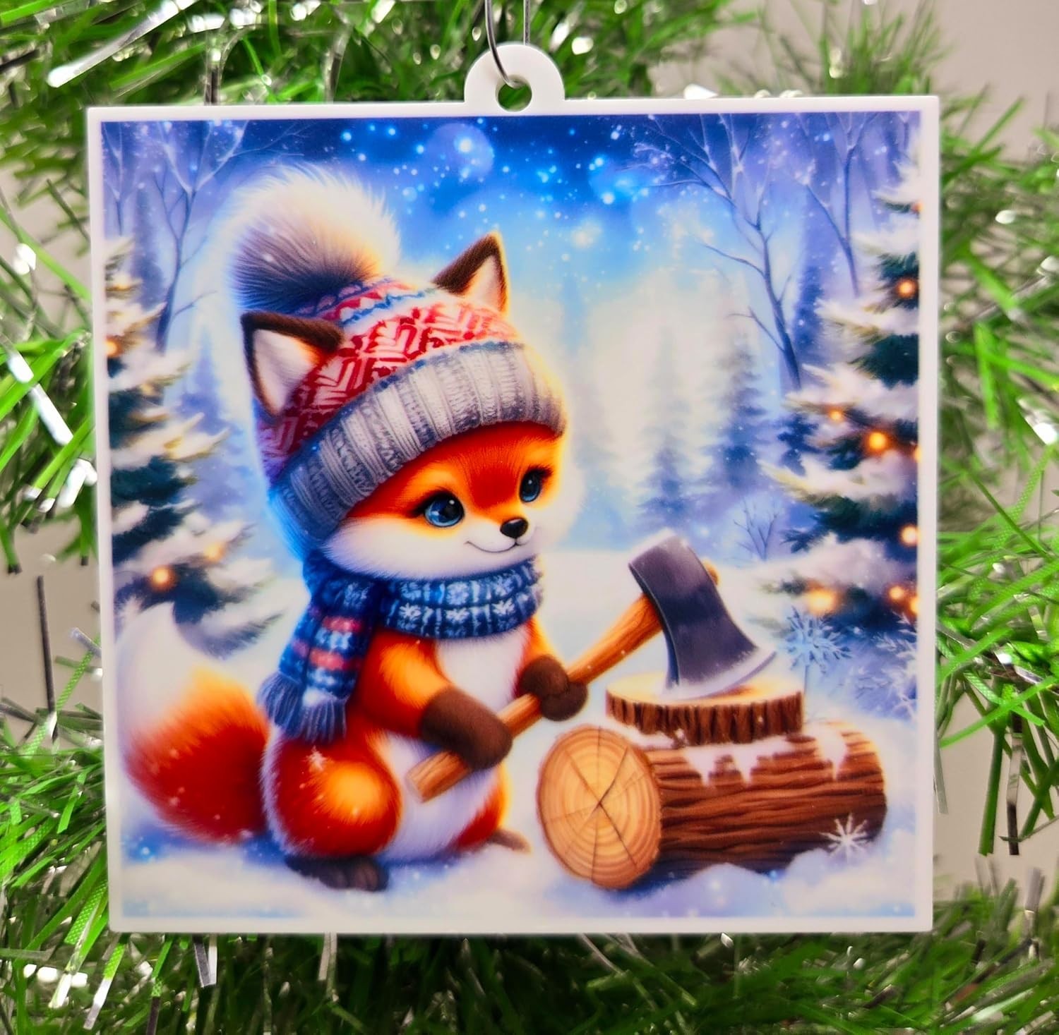 FOX Ornament - Lumberjack Logger FOX Themed Christmas Ornament