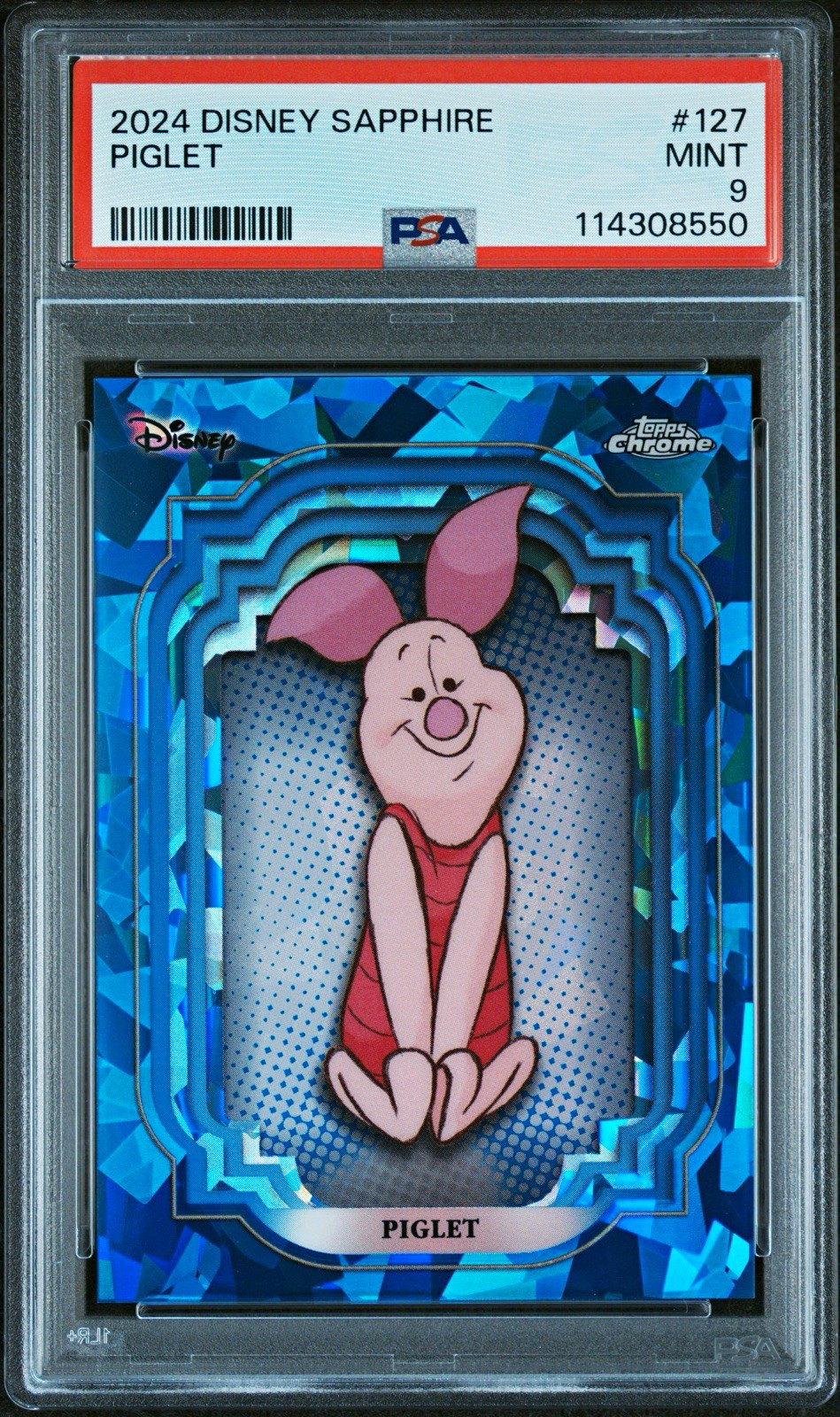 2024 Topps Chrome Disney Sapphire Piglet #127 PSA 9 Mint Low Pop