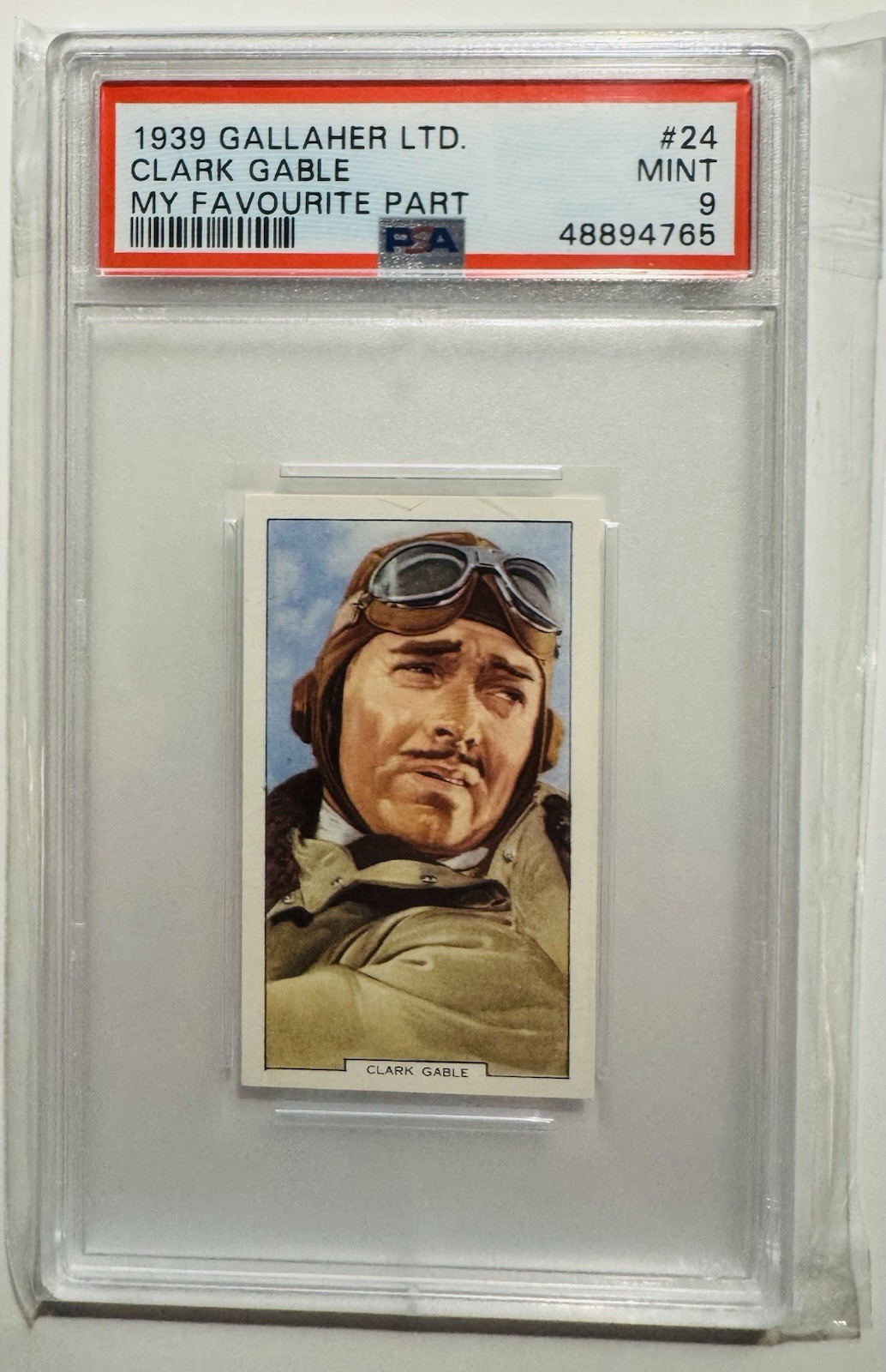 1939 GALLAHER LTD. CLARK GABLE MY FAVOURITE PART #24 PSA 9 MINT 🤩🤩🤩🤩🤩