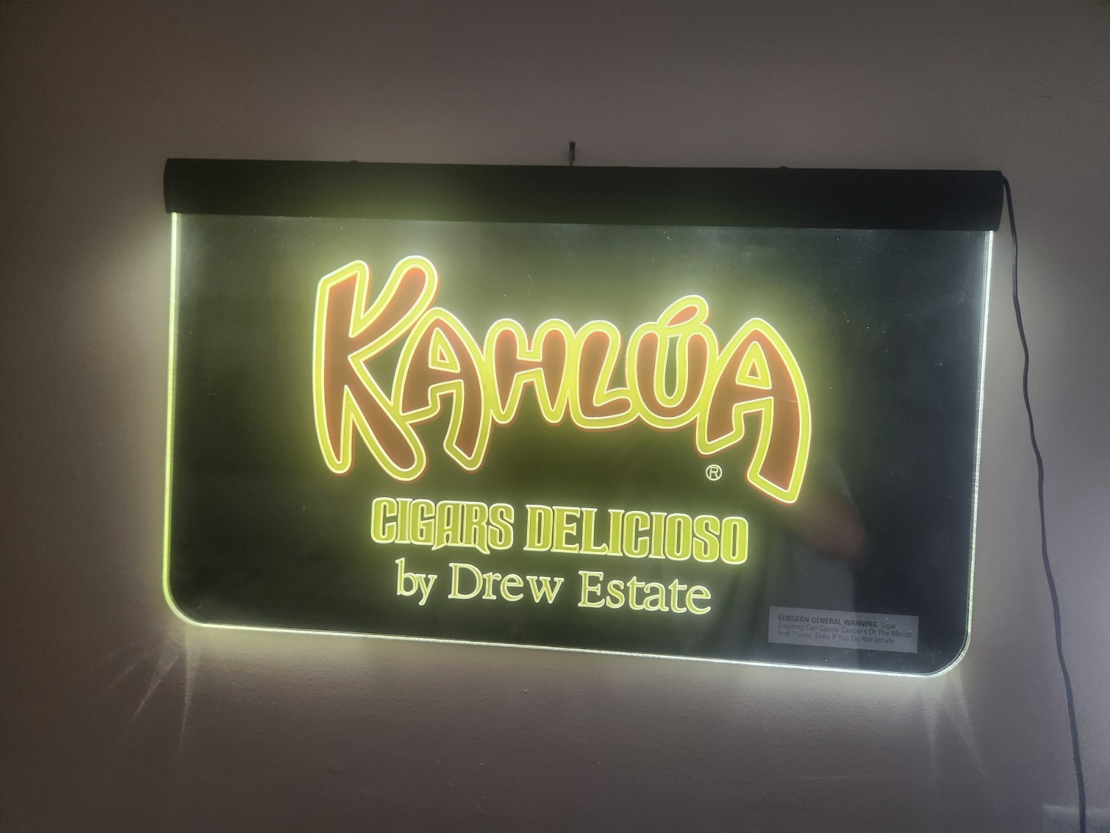 Vintage Kahlua Cigars Delicioso by Drew Estate LED Lighted Sign - 24x14