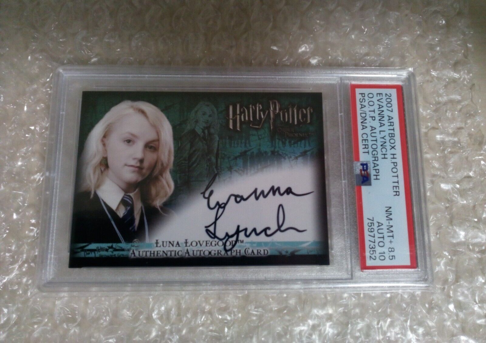 Harry Potter Artbox Evanna Lynch Luna Lovegood Autograph Card Auto PSA
