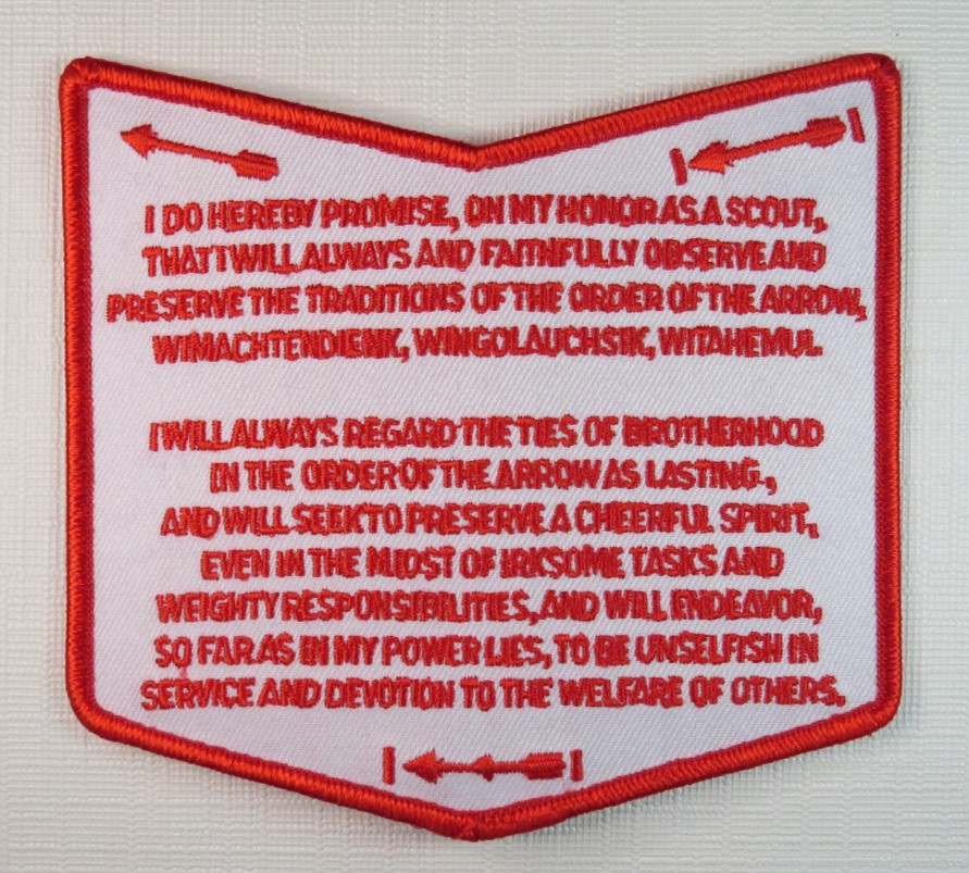 OA Obligation Order of the Arrow Boy Scouts Pocket Shaped Patch With Words OA Obligation Order of the Arrow Boy Scouts Pocket Shaped Patch With Words