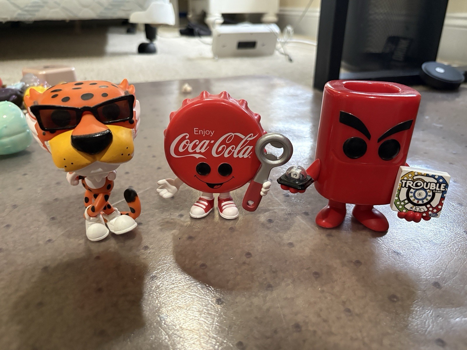 3PC Funko Pop Chester Cheetah, Sorry Board Game, Coca-Cola Bottle Cap Vinyl