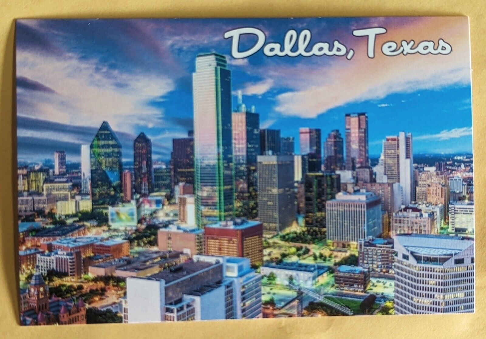 Postcard TX: Dallas Skyline. Texas 