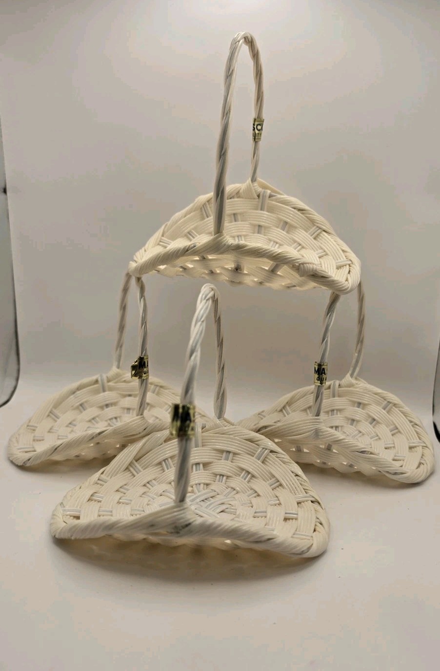4 Vintage Masco Plastic Wicker Baskets Made In Japan DIY Cottagecore Easter NOS 4 Vintage Masco Plastic Wicker Baskets Made In Japan DIY Cottagecore Easter NOS