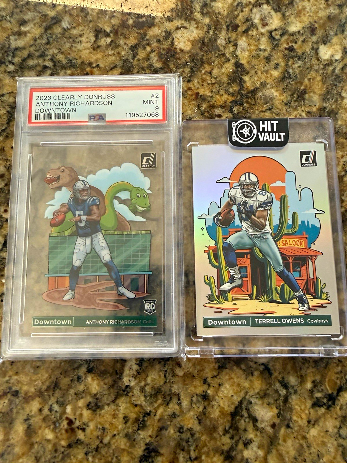 Donruss Downtown 2-Card Lot: Anthony Richardson #2 PSA 9 Rookie, Owens #8