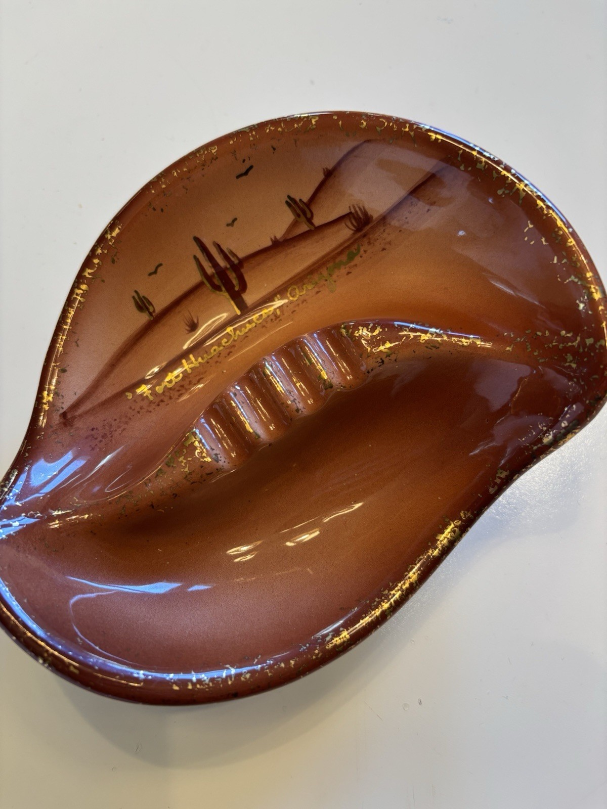 Vintage MCM Cactus Ashtray Fort Huachuca Original Mid Century 1940s Ceramic Vintage MCM Cactus Ashtray Fort Huachuca Original Mid Century 1940s Ceramic