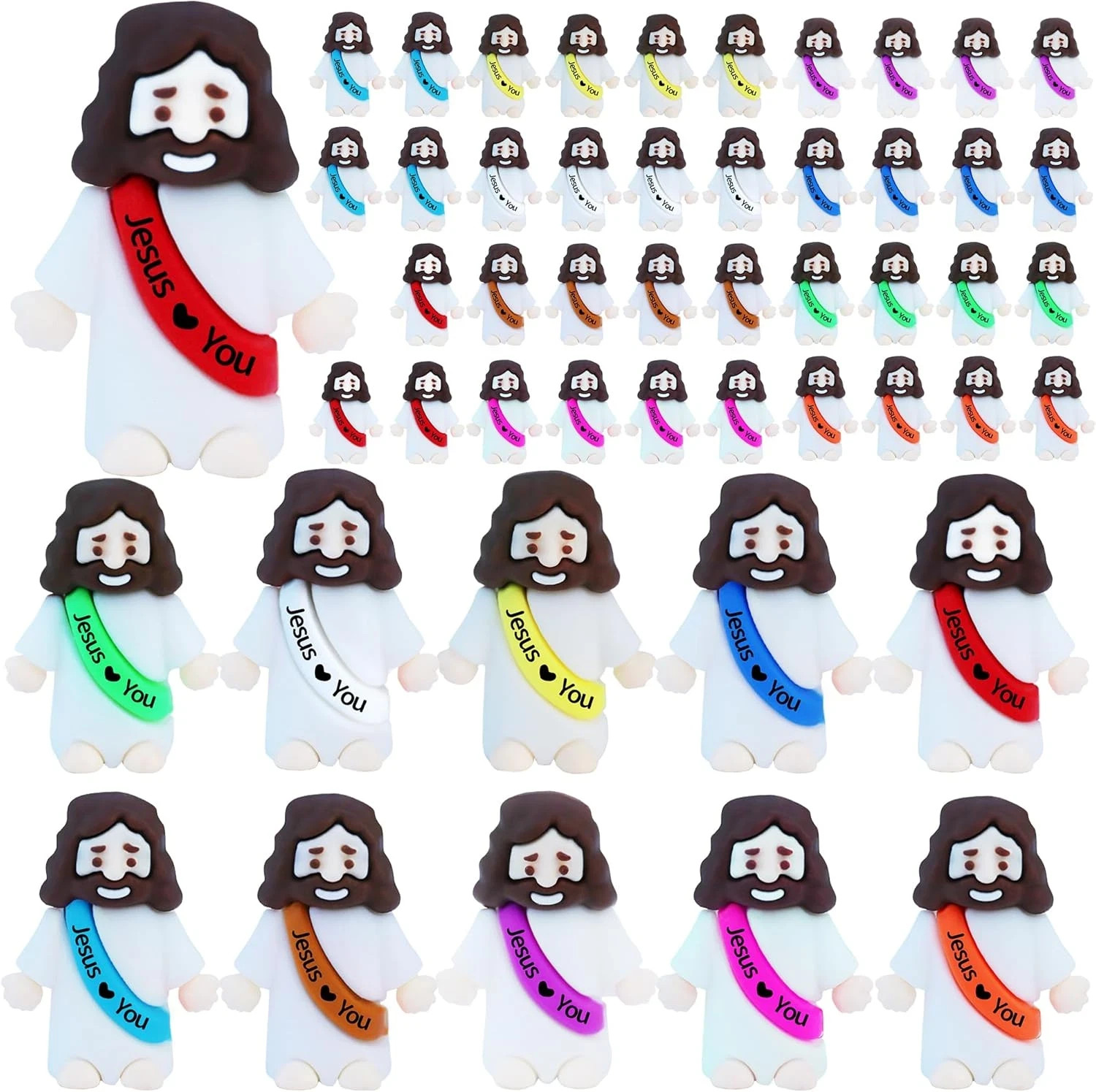 50 Pcs Little Jesus Figures– Rubber Mini Jesus Figurines in Bulk Christian Doll 50 Pcs Little Jesus Figures– Rubber Mini Jesus Figurines in Bulk Christian Doll