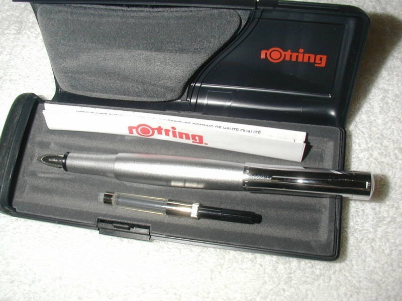 Rotring Initial Silver Fountain Pen Fine Point Nib New In Box