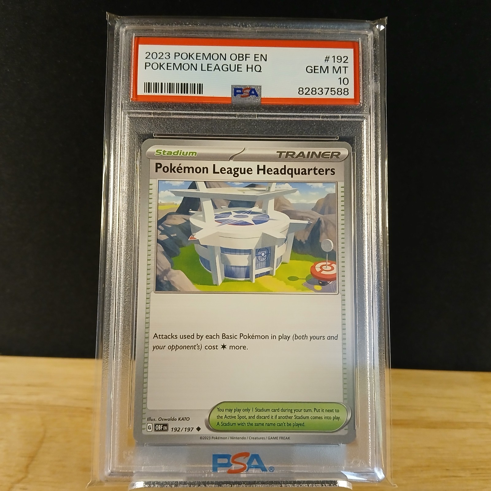 2023 Pokémon OBF EN Pokemon League Headquarters HQ # 192 - PSA GEM MT 10 2023 Pokémon OBF EN Pokemon League Headquarters HQ # 192 - PSA GEM MT 10