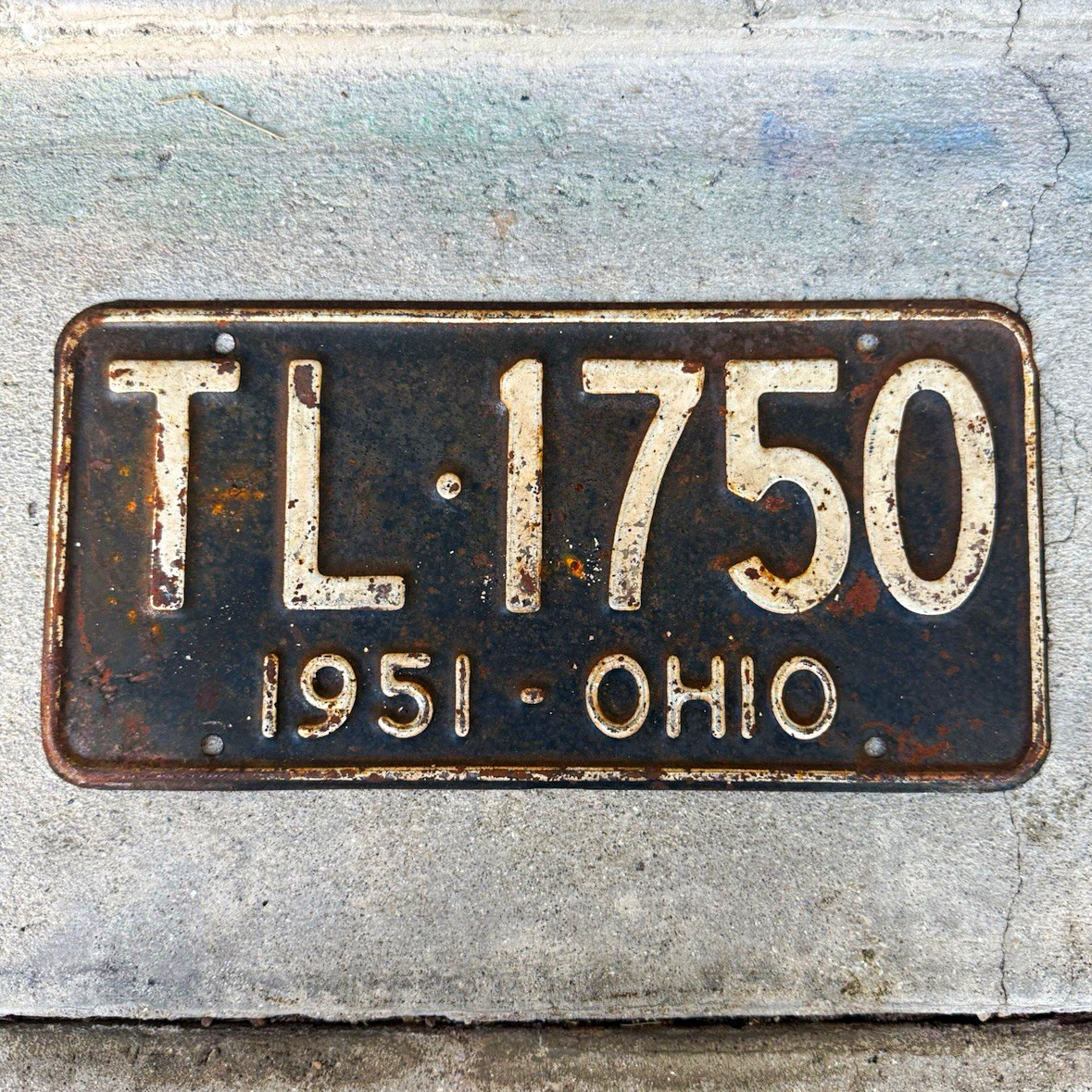 1951 Ohio License Plate TL-1750 Vintage State Auto Tag 1951 Ohio License Plate TL-1750 Vintage State Auto Tag