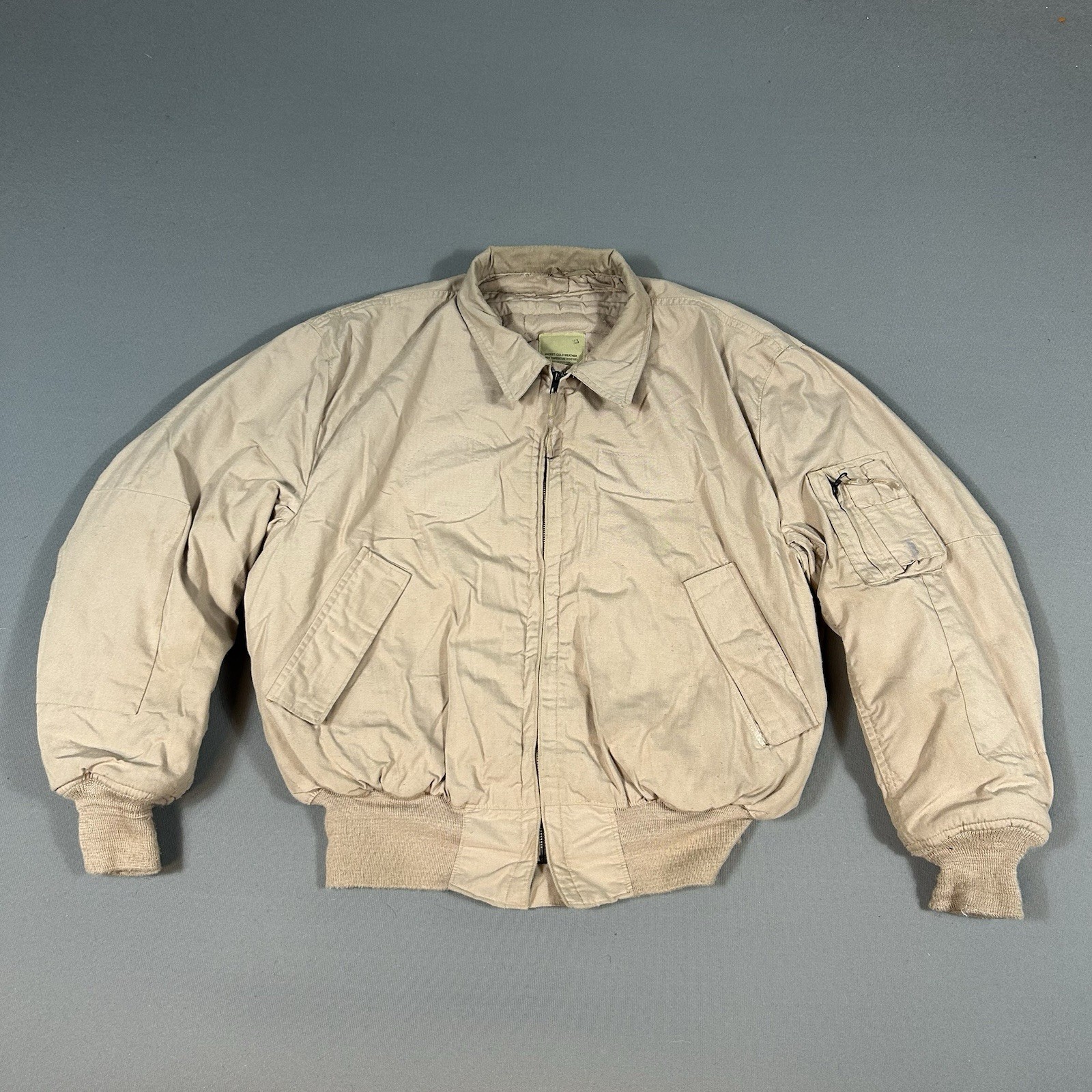 Military Flight Jacket Large Desert Tan Cold Weather High Temperature Resistant Military Flight Jacket Large Desert Tan Cold Weather High Temperature Resistant