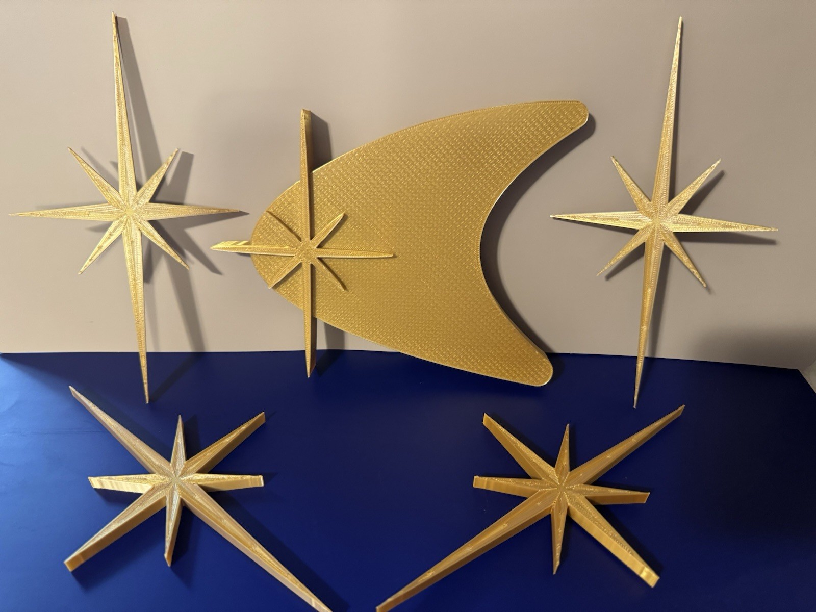 Mid Century Modern | Gold Mcm Retro Star Wall Art | Ultimate Decor Bundle 5 PCS Mid Century Modern | Gold Mcm Retro Star Wall Art | Ultimate Decor Bundle 5 PCS