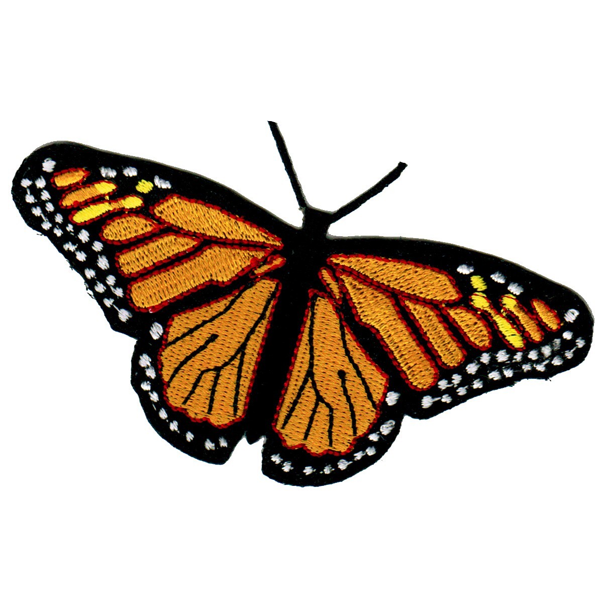MONARCH BUTTERFLY PATCH embroidered iron-on APPLIQUE DETAILED EMBLEM - ORANGE MONARCH BUTTERFLY PATCH embroidered iron-on APPLIQUE DETAILED EMBLEM - ORANGE