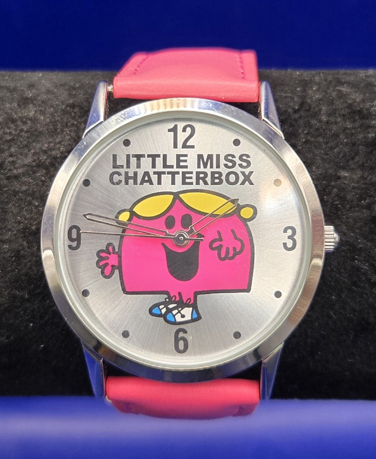 2009 LITTLE MISS CHATTERBOX Silver Tone Womens' Quartz Watch w/Pink Band *WORKS* 2009 LITTLE MISS CHATTERBOX Silver Tone Womens' Quartz Watch w/Pink Band *WORKS*