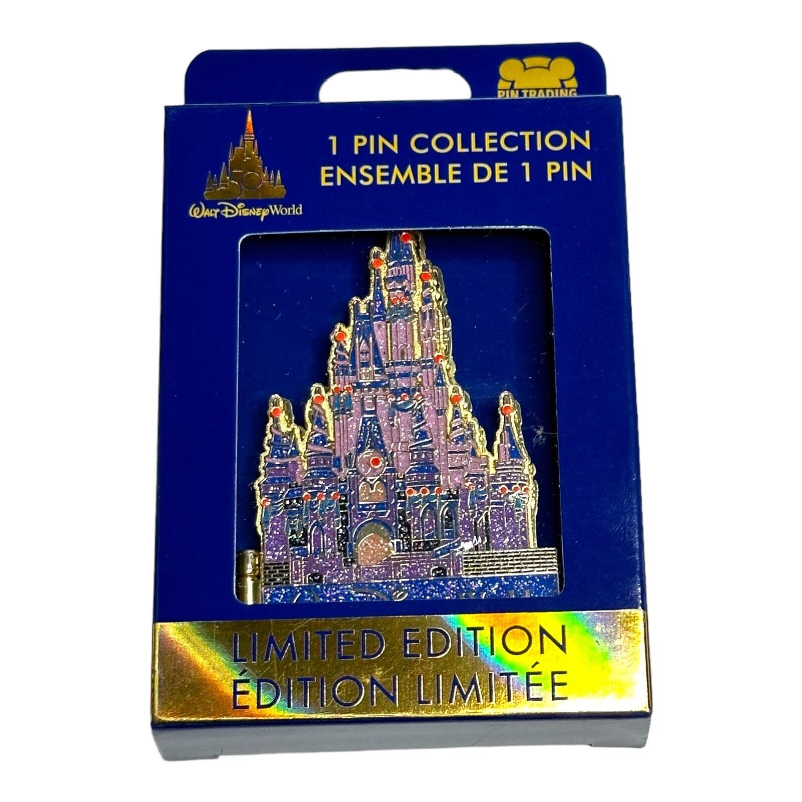 2022 Walt Disney World 50th Anniversary #3 Cinderella Pink Castle Jumbo Pin