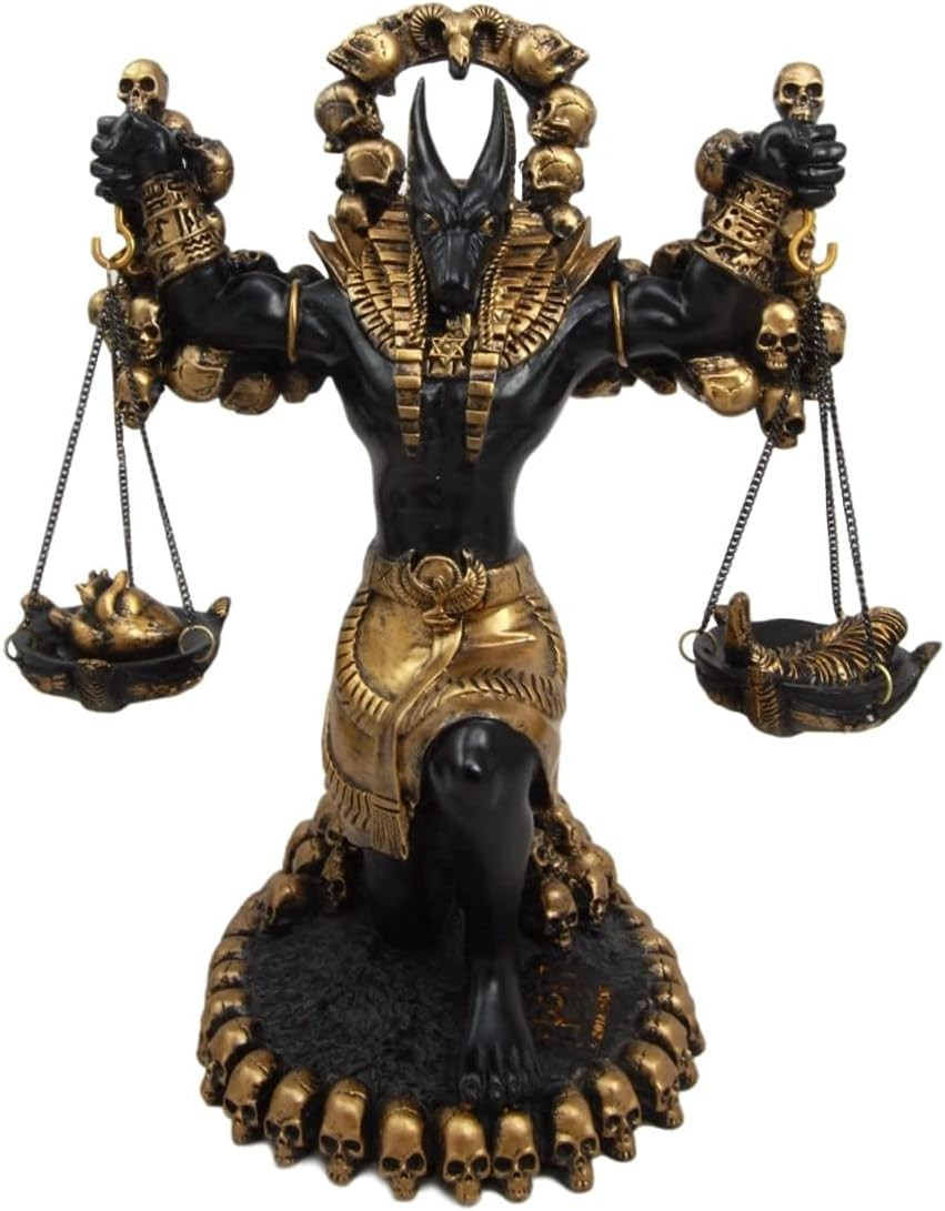Ebros 9" Anubis Statue - Ancient Egyptian God Weighing Heart & Feather