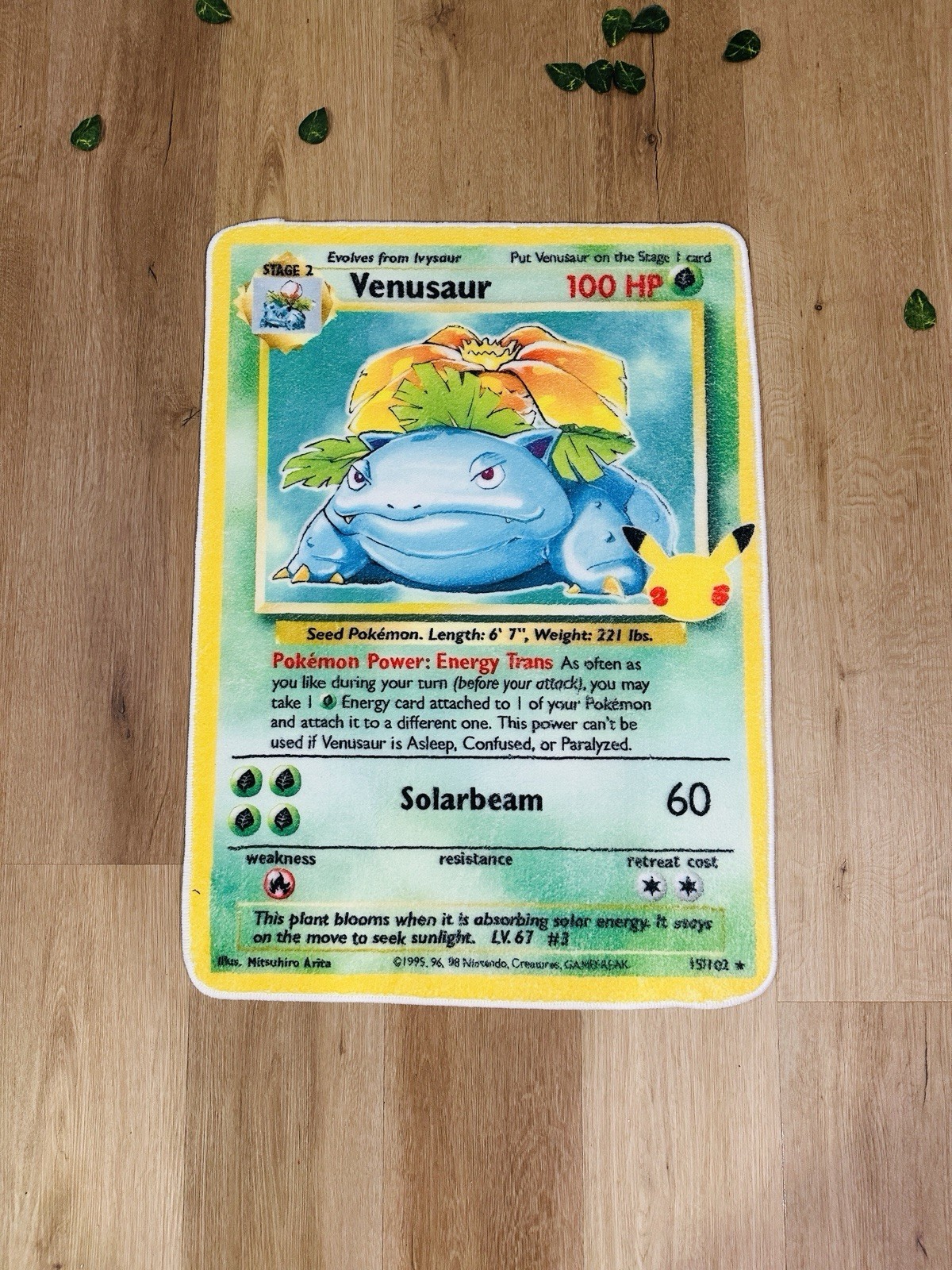 Pokémon TCG Venusaur Holo Rare CUSTOM CARPET Pokémon TCG Venusaur Holo Rare CUSTOM CARPET
