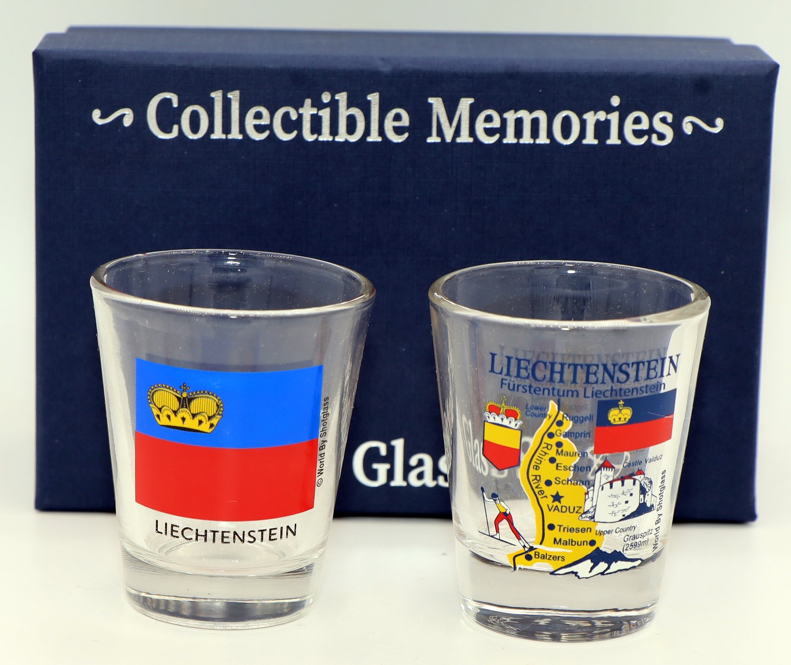 Liechtenstein Souvenir Boxed Shot Glass Set (Set of 2) Liechtenstein Souvenir Boxed Shot Glass Set (Set of 2)