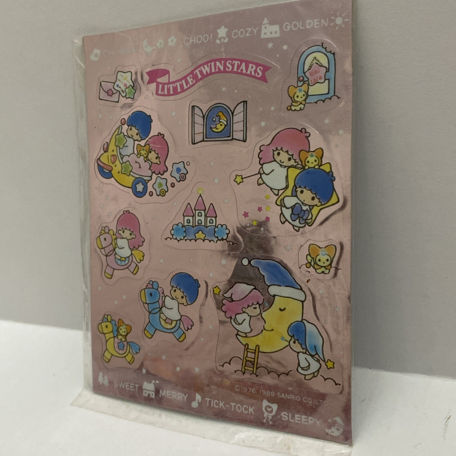 Vintage 1989 Sanrio Little Twin Stars Artbloom Stickers Castle Metallic New Vintage 1989 Sanrio Little Twin Stars Artbloom Stickers Castle Metallic New