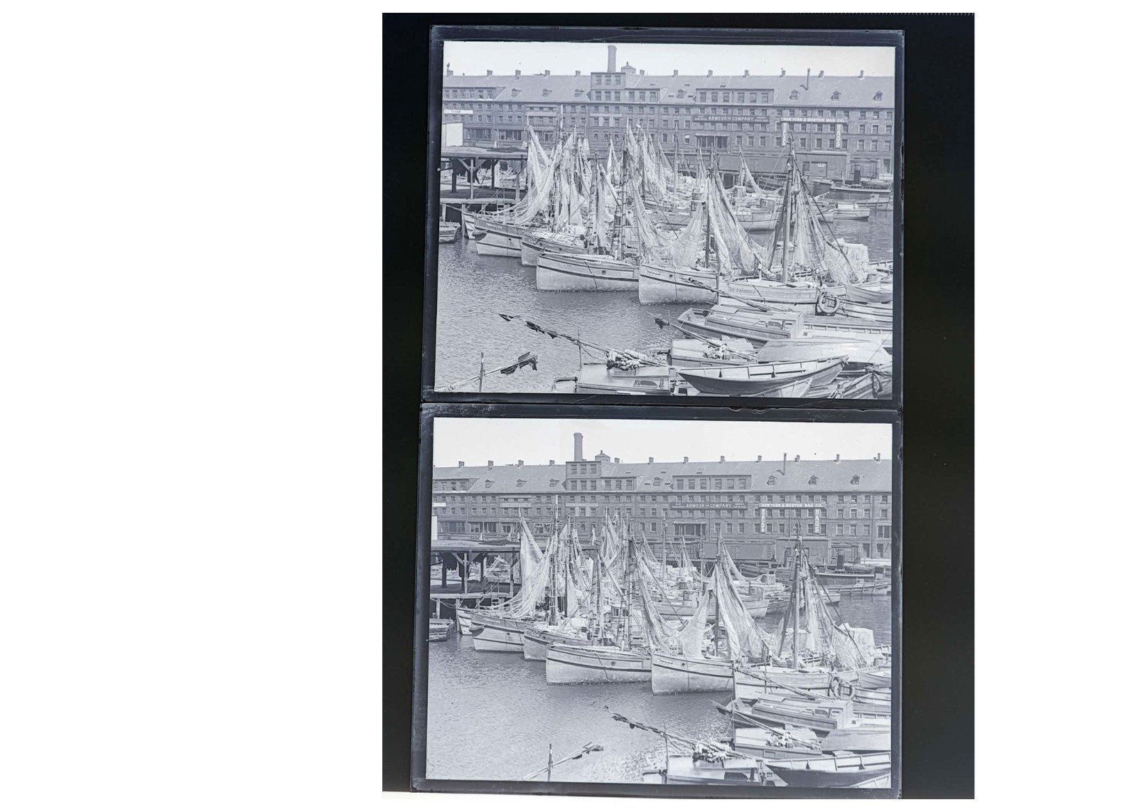 1924 Boston T-Wharf Italian Fishermen Fleet Drying Nets Glass Negatives (2) OOAK 1924 Boston T-Wharf Italian Fishermen Fleet Drying Nets Glass Negatives (2) OOAK